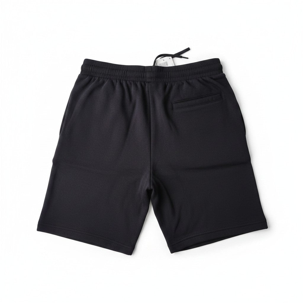 Short de sport noir Fresh & Found pour homme avec taille élastique et cordon de serrage, vue arrière.