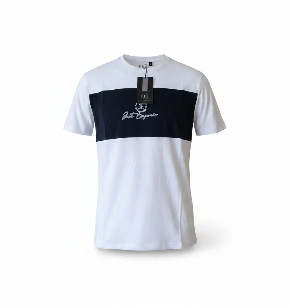 T-shirt Fresh & Found Just Emporio en coton blanc et noir avec logo brodé sur la poitrine